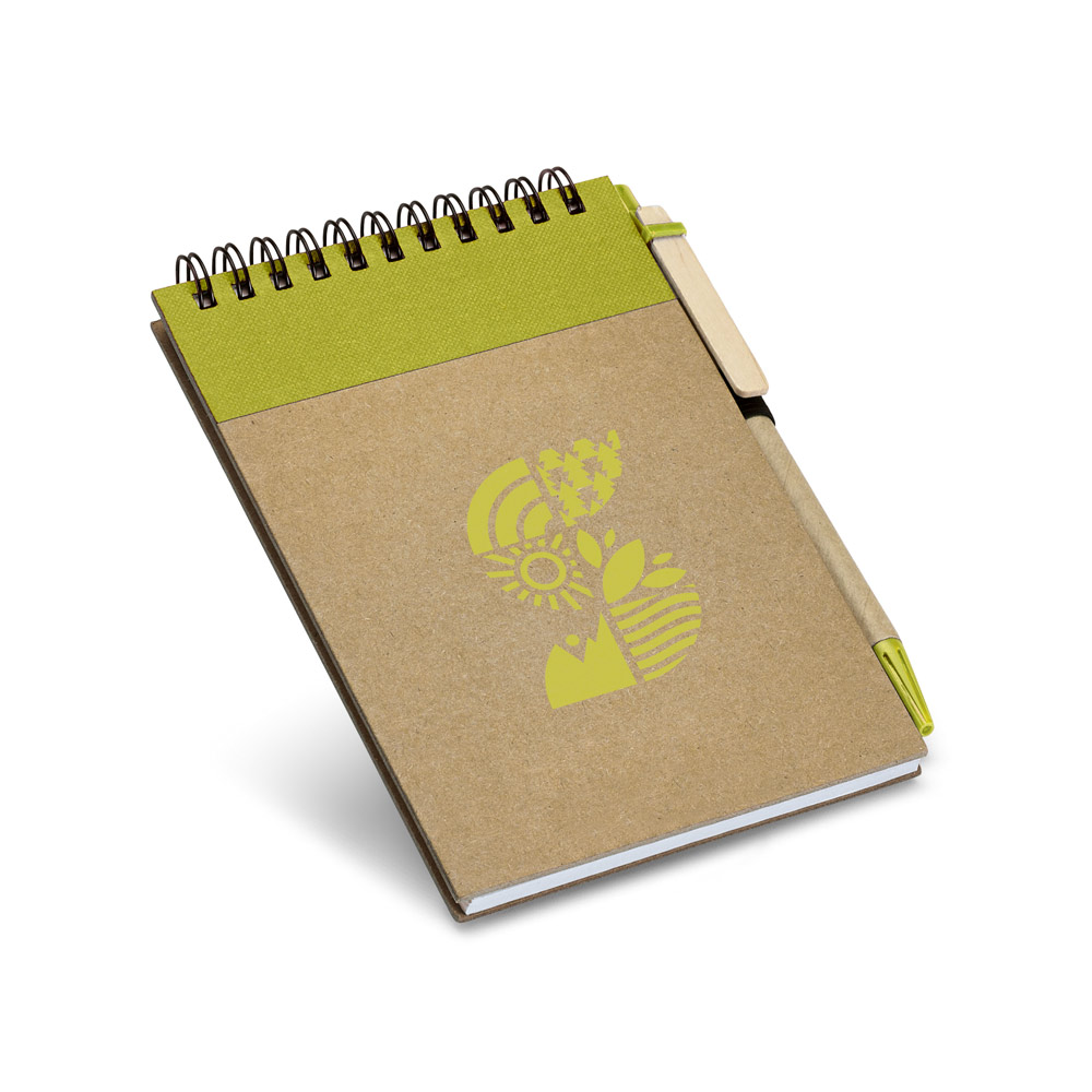 Caderno de Anotação Sustentável Personalizado com Caneta