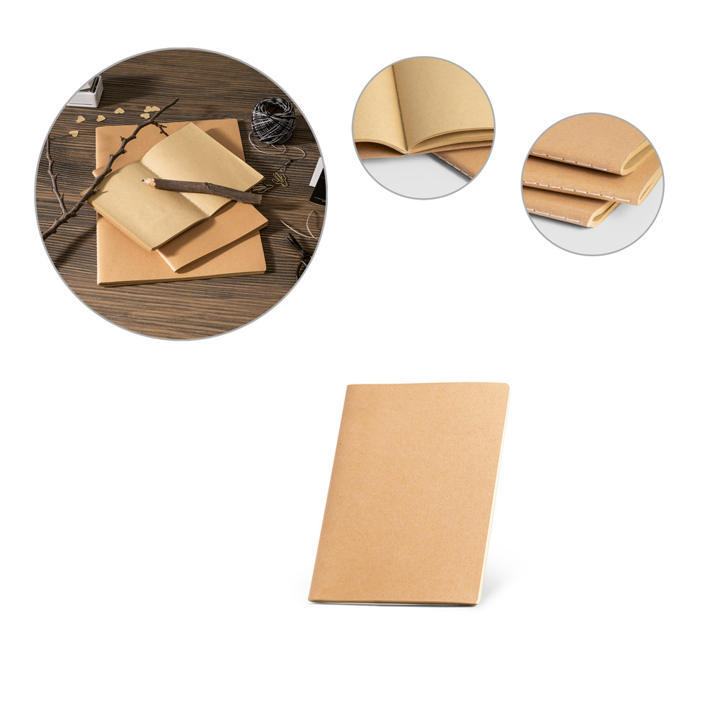 Caderno A6 para brindes com capa em cartão de 250 g m²