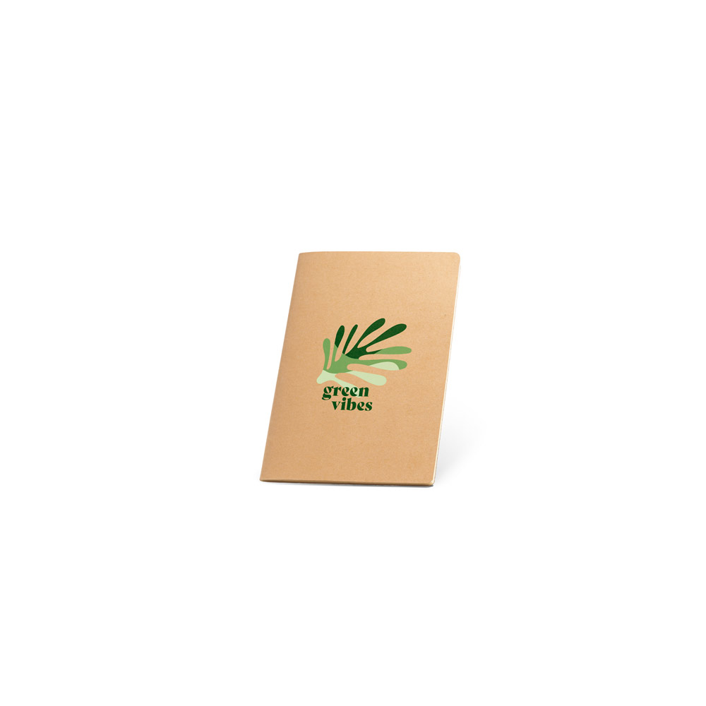 Caderno A6 para brindes com capa em cartão de 250 g m²