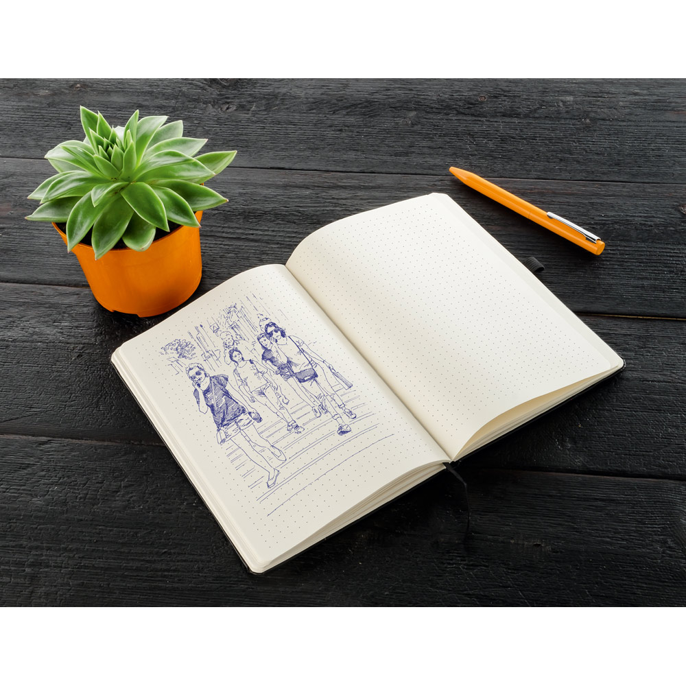 Caderno A5 em Couro Sintético com Páginas Pontilhadas para Brindes