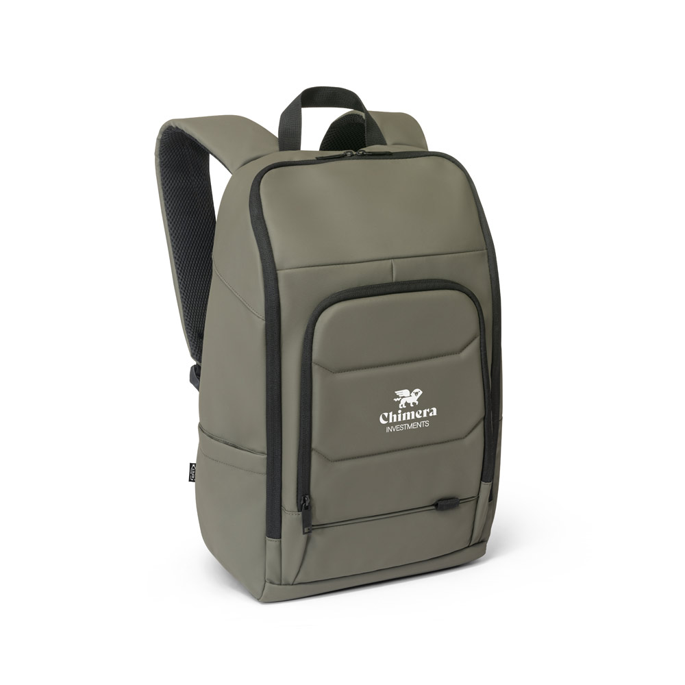 Mochila 16" para Brinde em Poliéster Reciclado 600D com Revestimento Resistente à Água