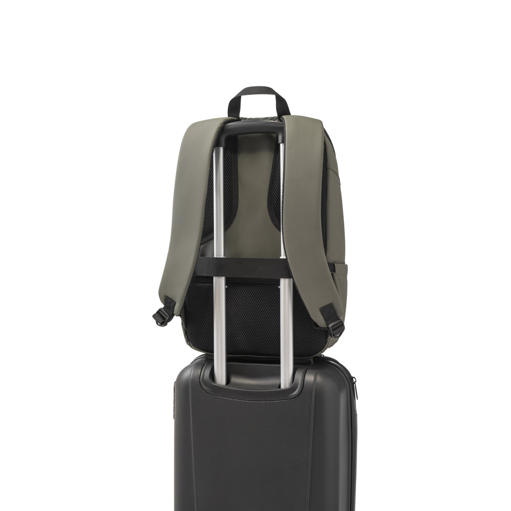 Mochila 16" para Brinde em Poliéster Reciclado 600D com Revestimento Resistente à Água
