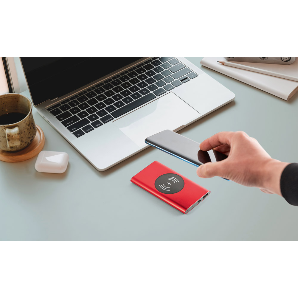Power Bank Portátil para Brindes com Carregador Wireless