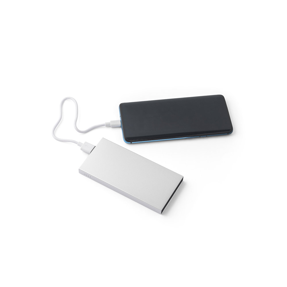 Bateria Portátil Personalizada em Alumínio 100% Reciclado com 10.000 mAh
