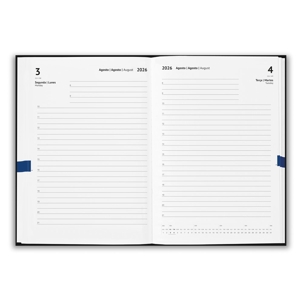 Agenda Diária em RPet Personalizada com Fecho Magnetico