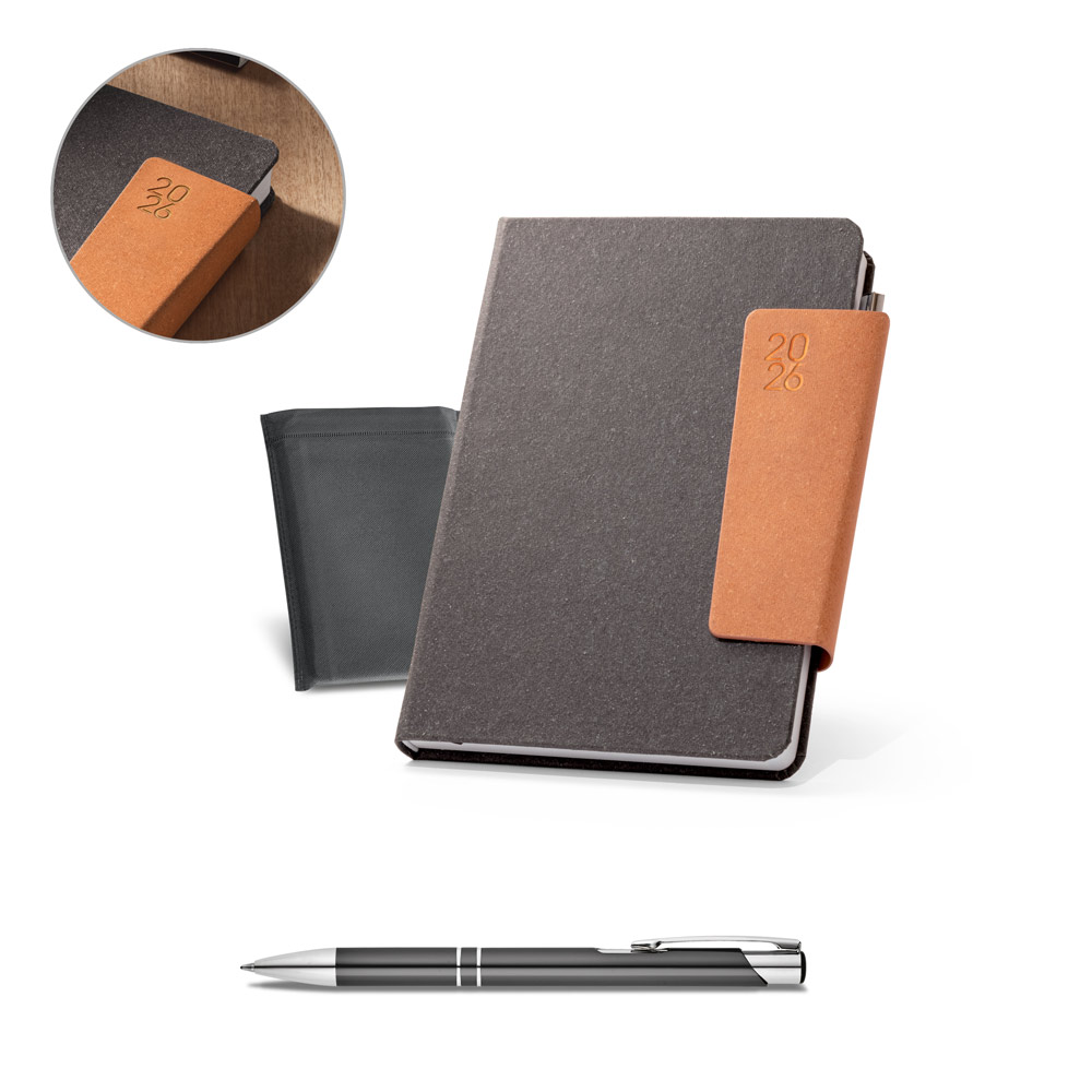 Agenda A5 personalizada em pele 58% reciclada