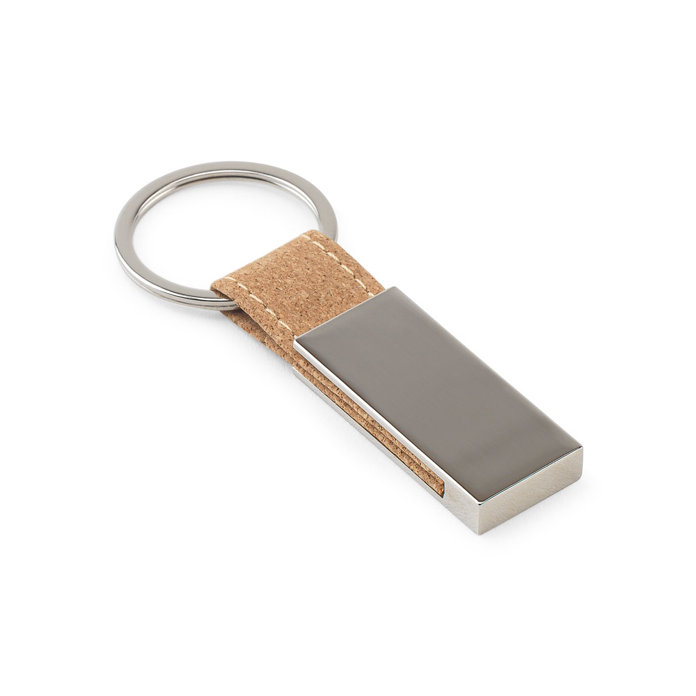 Kit Brindes Porta-Cartões e Chaveiro em Metal e Cortiça