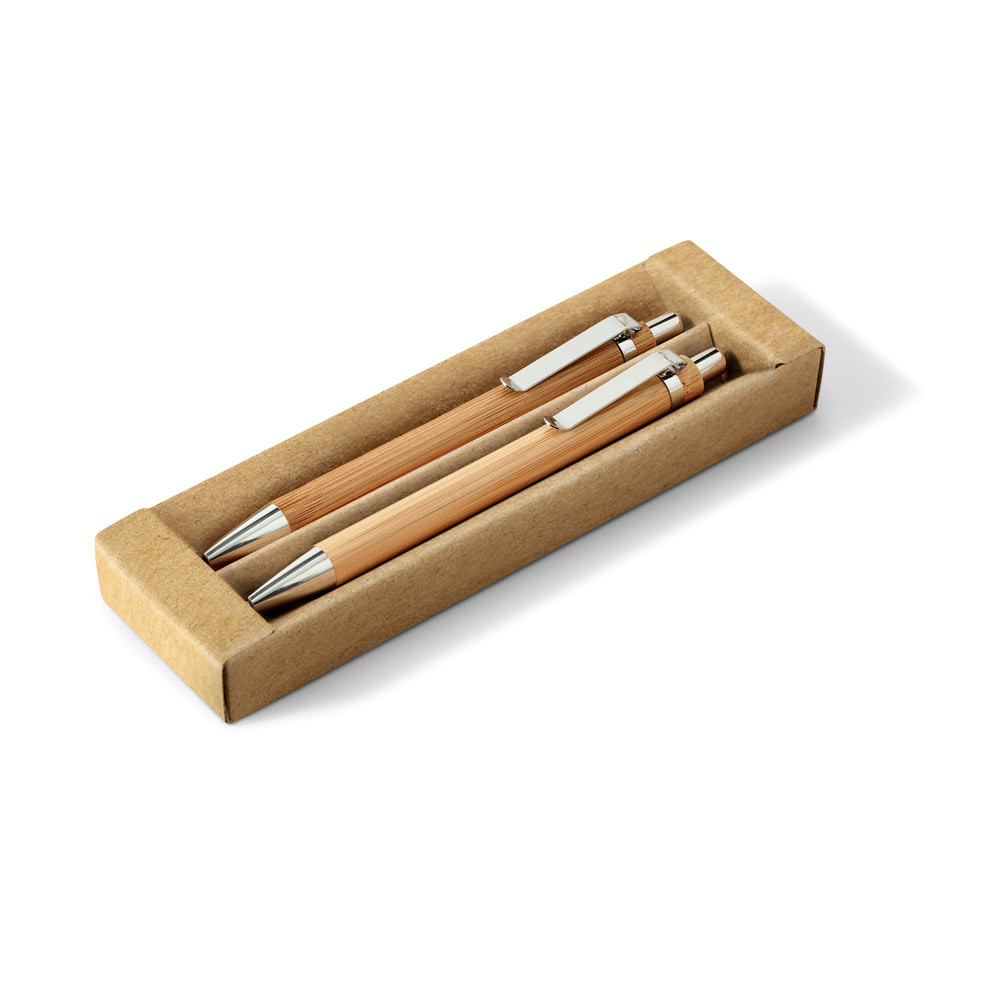Conjunto de Brindes Caneta e Lapiseira em Bambu