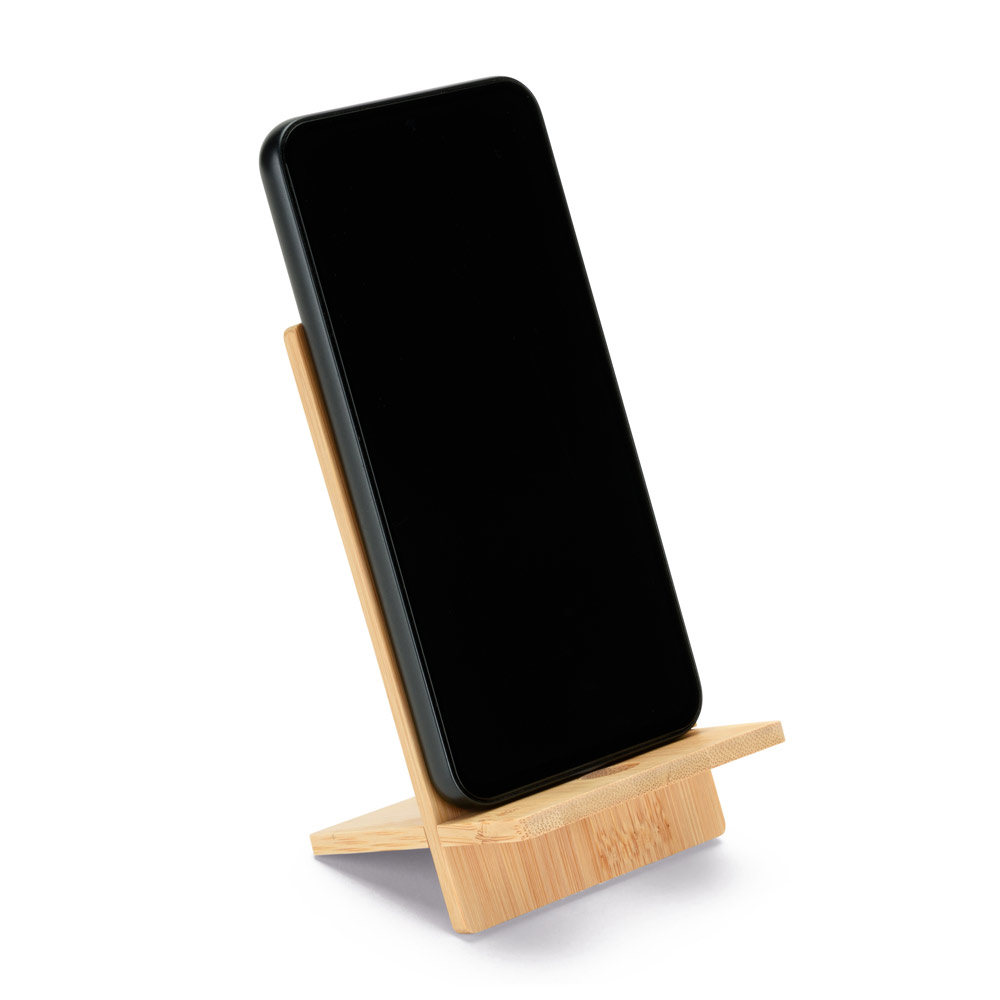 Suporte para celular em bambu desmontável personalizado
