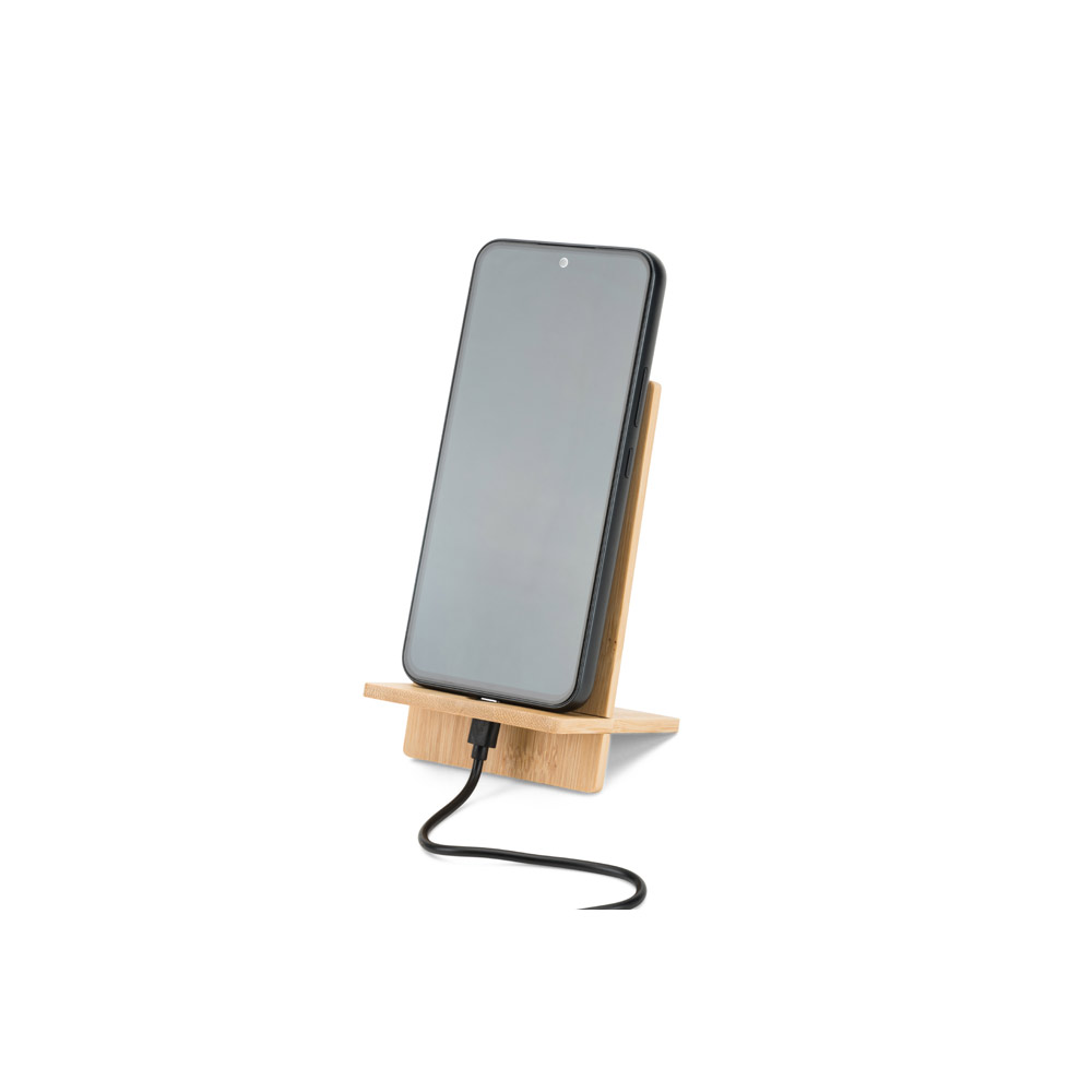 Suporte para celular em bambu desmontável personalizado