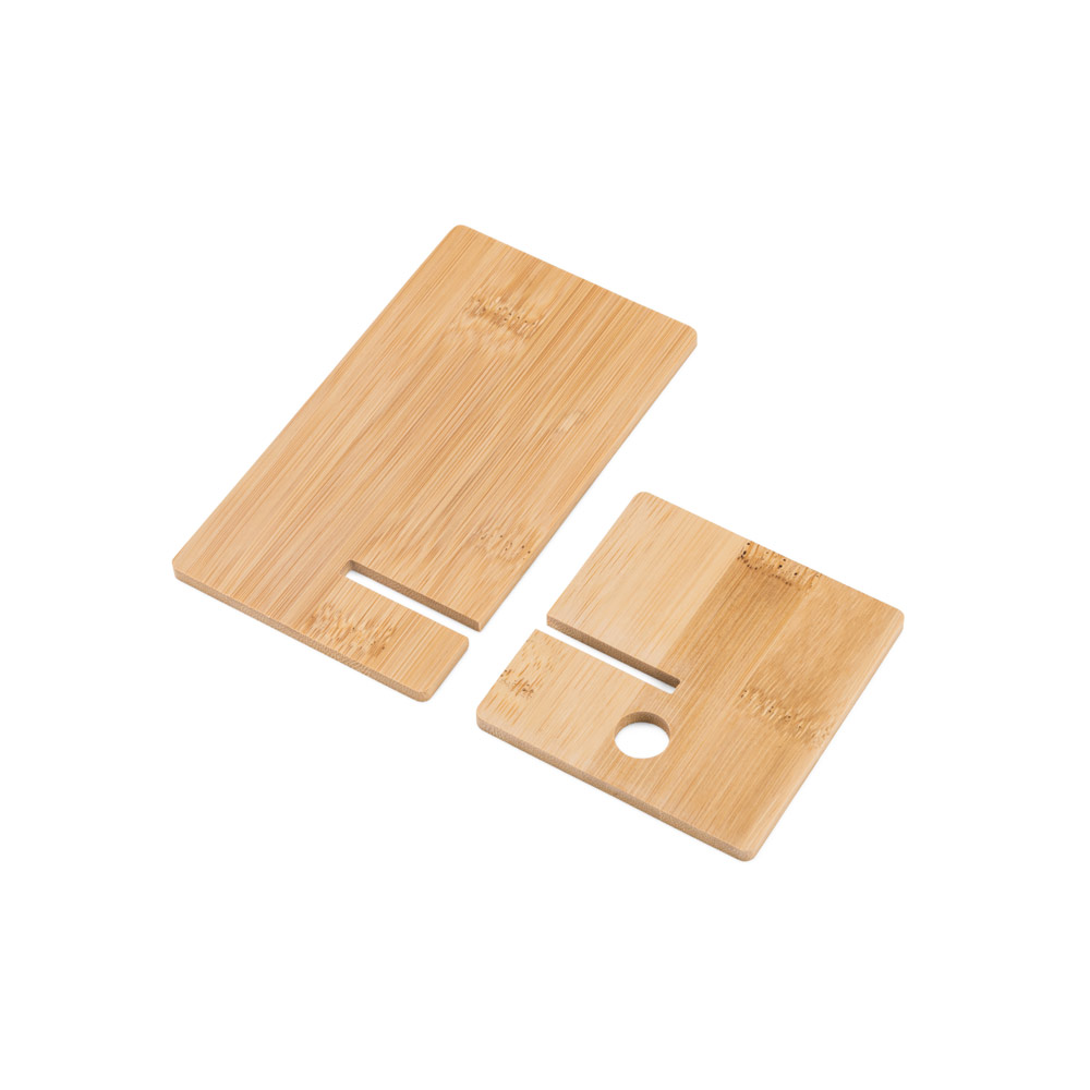 Suporte para celular em bambu desmontável personalizado