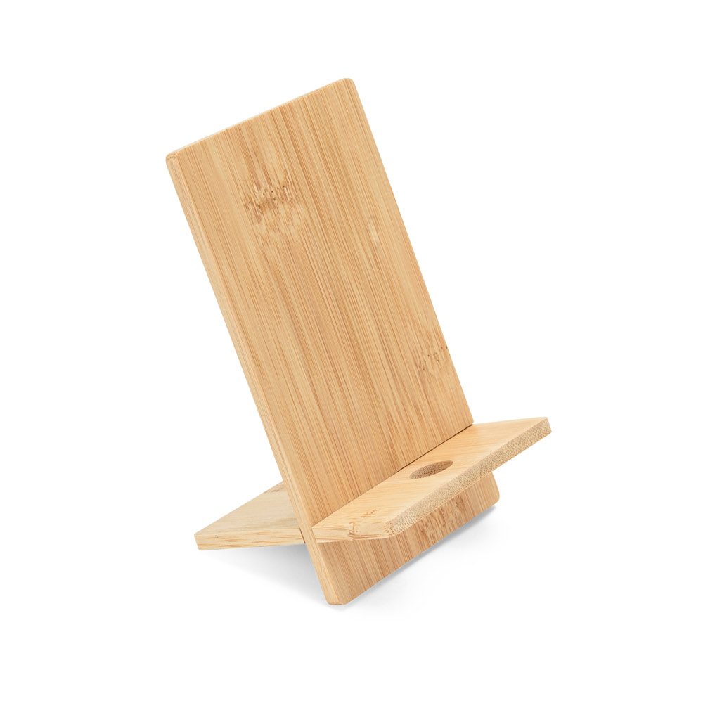 Suporte para celular em bambu desmontável personalizado