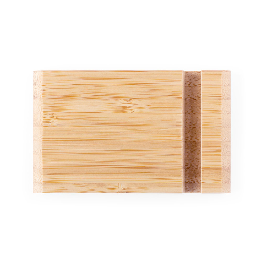 Suporte para celular personalizado em bambu com duas canaletas