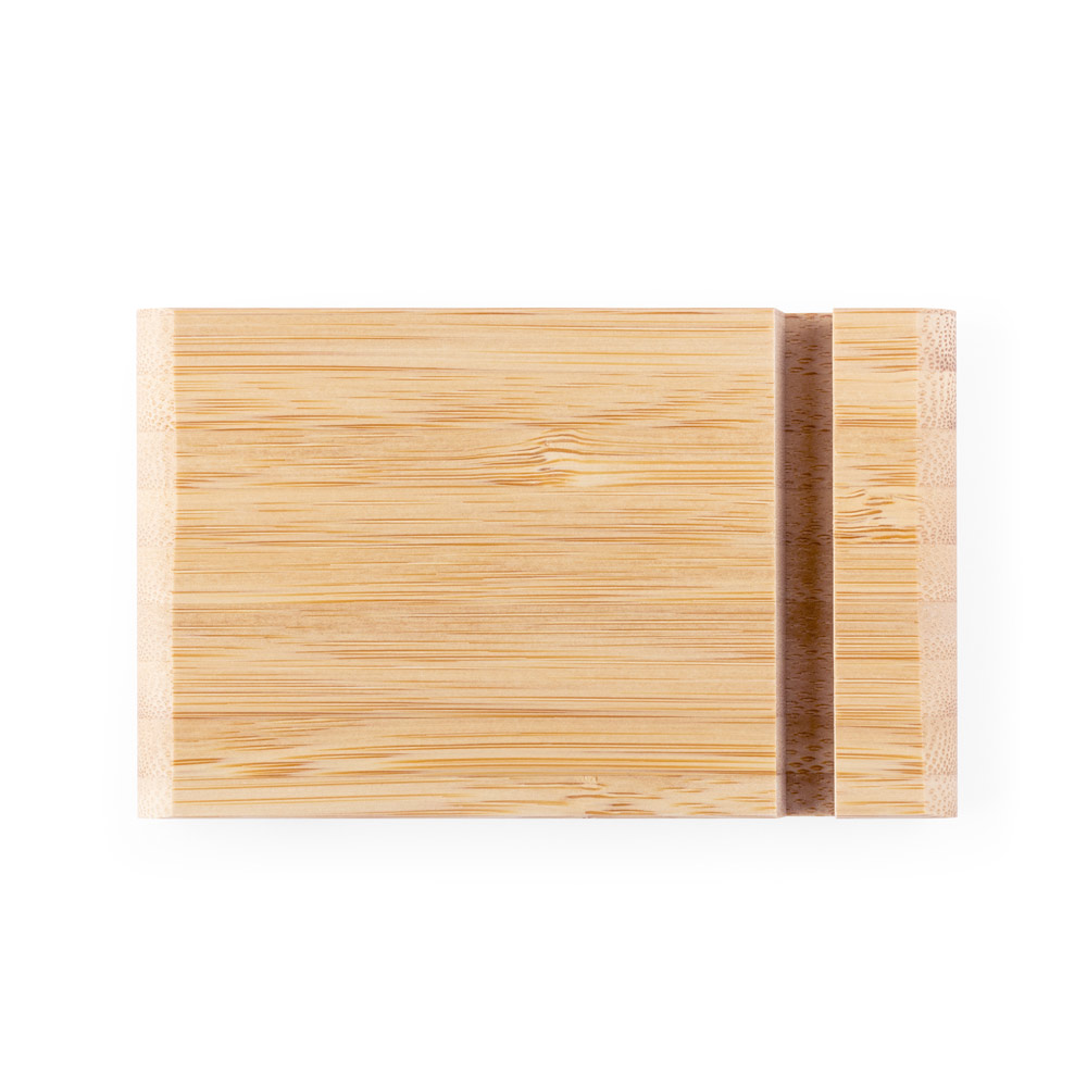 Suporte para celular personalizado em bambu com duas canaletas