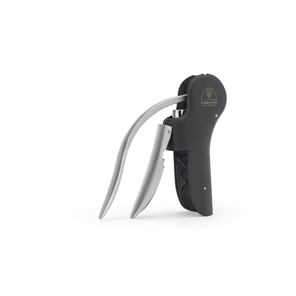 Saca rolhas em ABS e zinco personalizado com alavanca automática