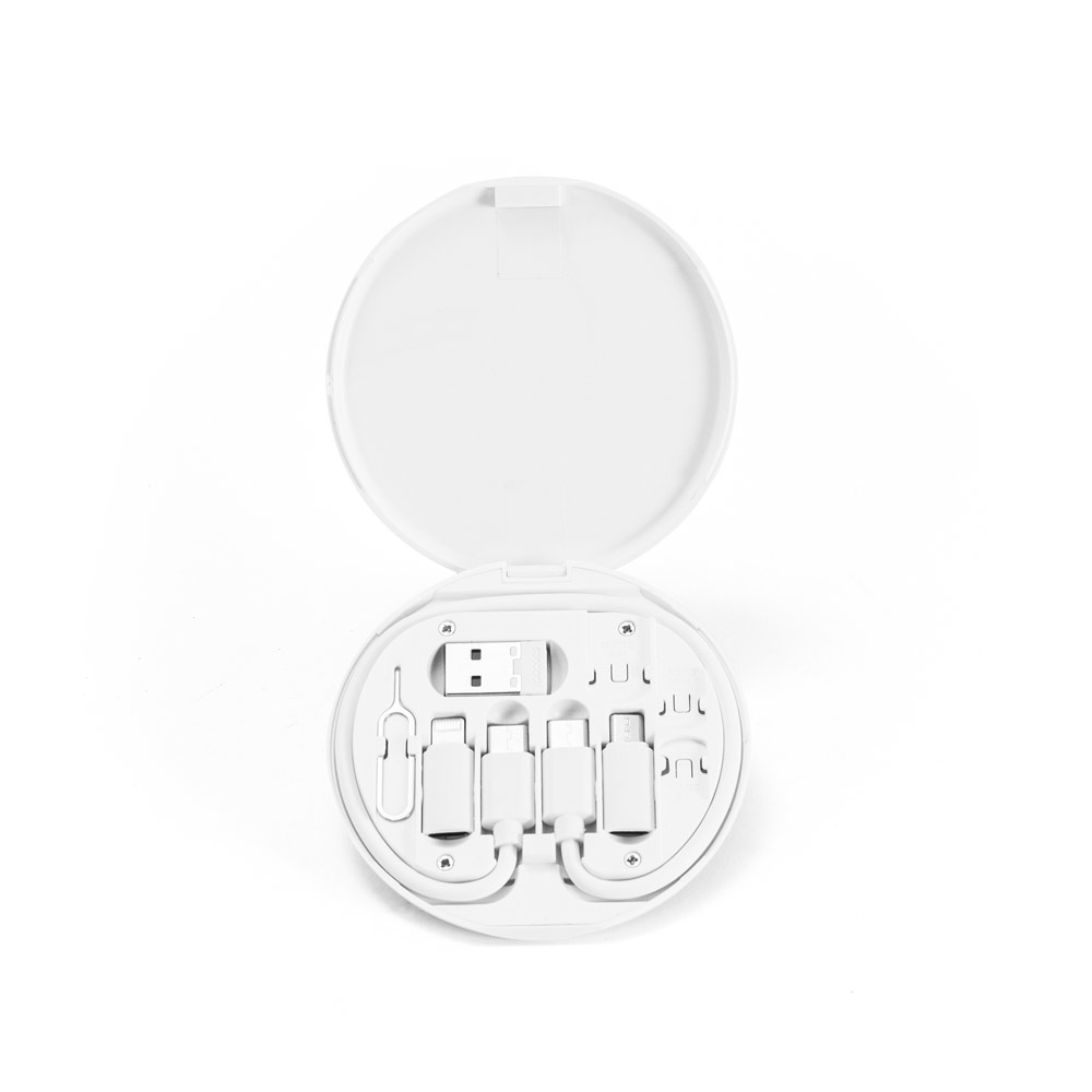 Kit cabo e adaptadores Personalizados em ABS 100% reciclado