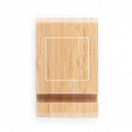 Suporte para celular personalizado em bambu com duas canaletas