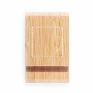 Suporte para celular personalizado em bambu com duas canaletas