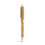 Caneta e Estojo Personalizados em Bambu com Escrita Azul