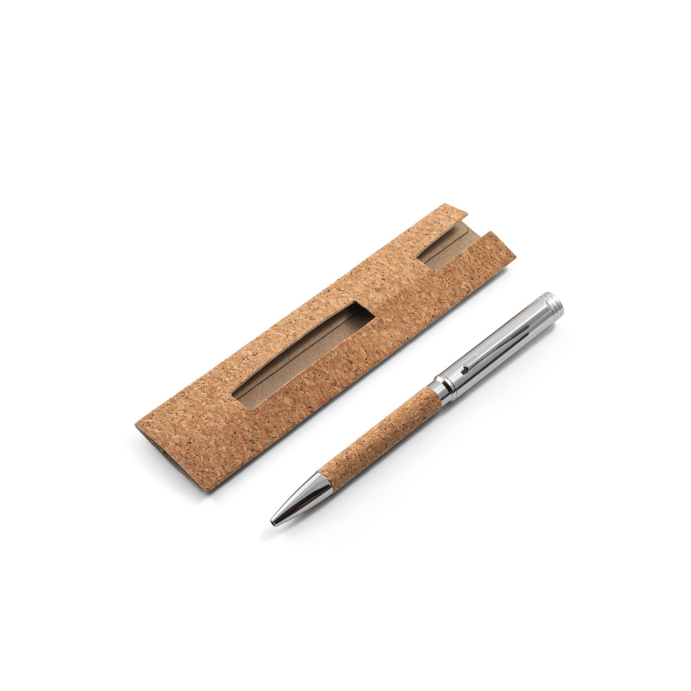 Caneta de Metal com Detalhes em Cortiça