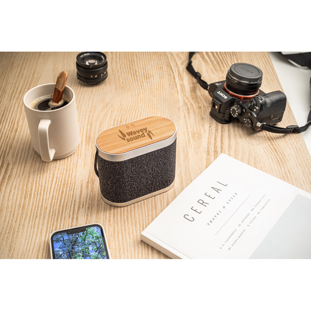 Caixa de som personalizada de 15W com carregador wireless super rápido