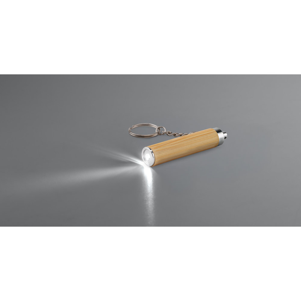 Chaveiro Personalizado em Bambu e ABS Iluminação LED