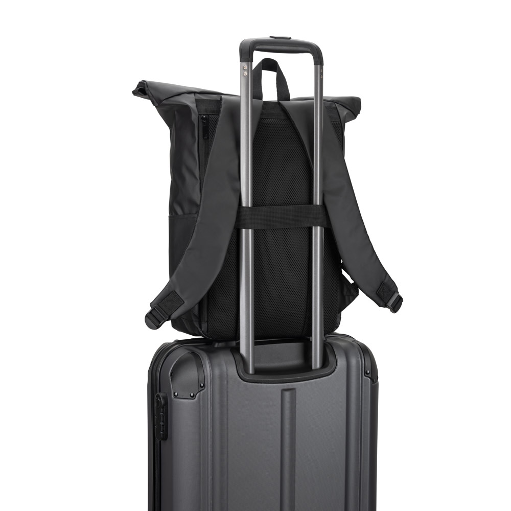 Mochila Roll top personalizada em poliéster reciclado 600D 20L com design de fecho