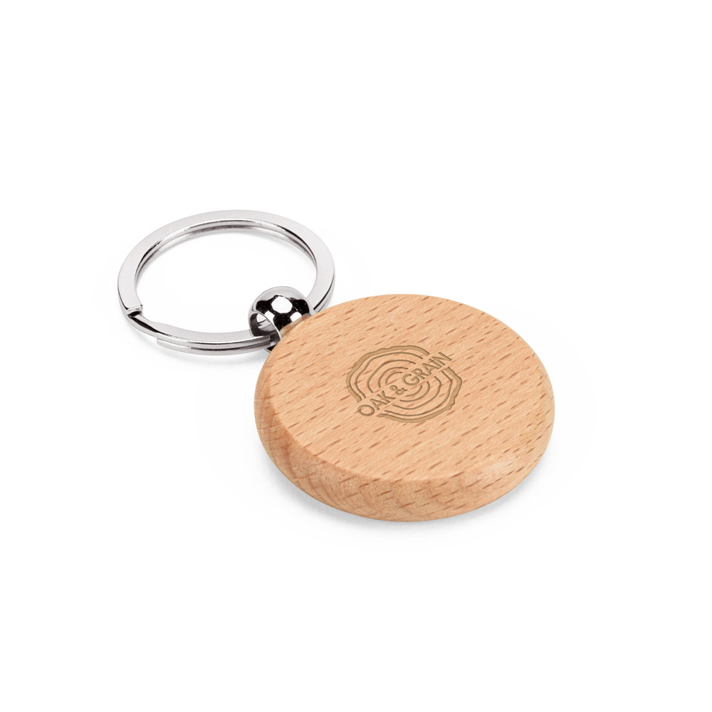 CHAVEIRO CIRCULAR PERSONALIZADO EM MADEIRA DE FAIA