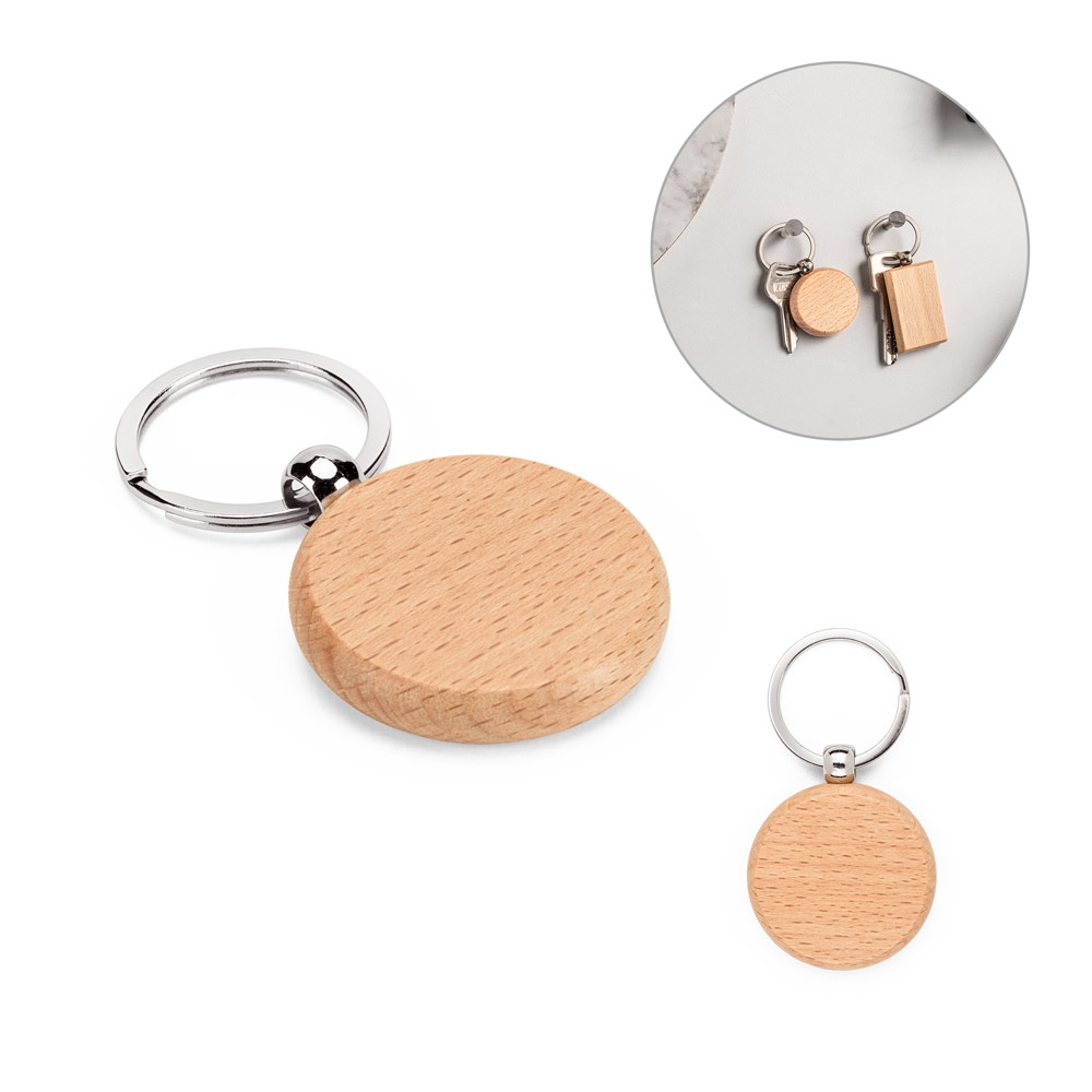 CHAVEIRO CIRCULAR PERSONALIZADO EM MADEIRA DE FAIA
