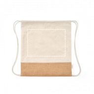 Sacola tipo mochila personalizada reciclada 180 g/m² com base em juta