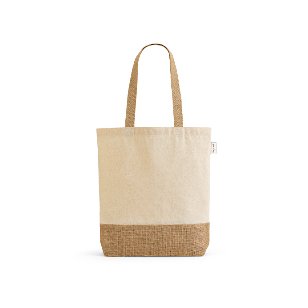 SACOLA SUSTENTÁVEL PERSONALIZADA COM FUNDO EM JUTA