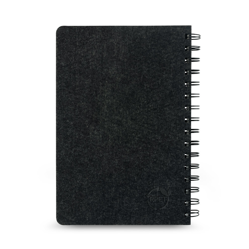 Caderno A5 reciclado com argolas personalizado