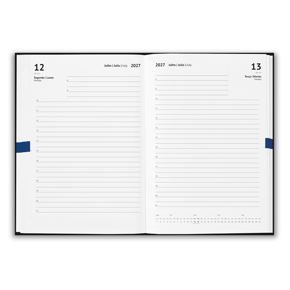 Agenda Executiva Corporativa A5 em PU Premium