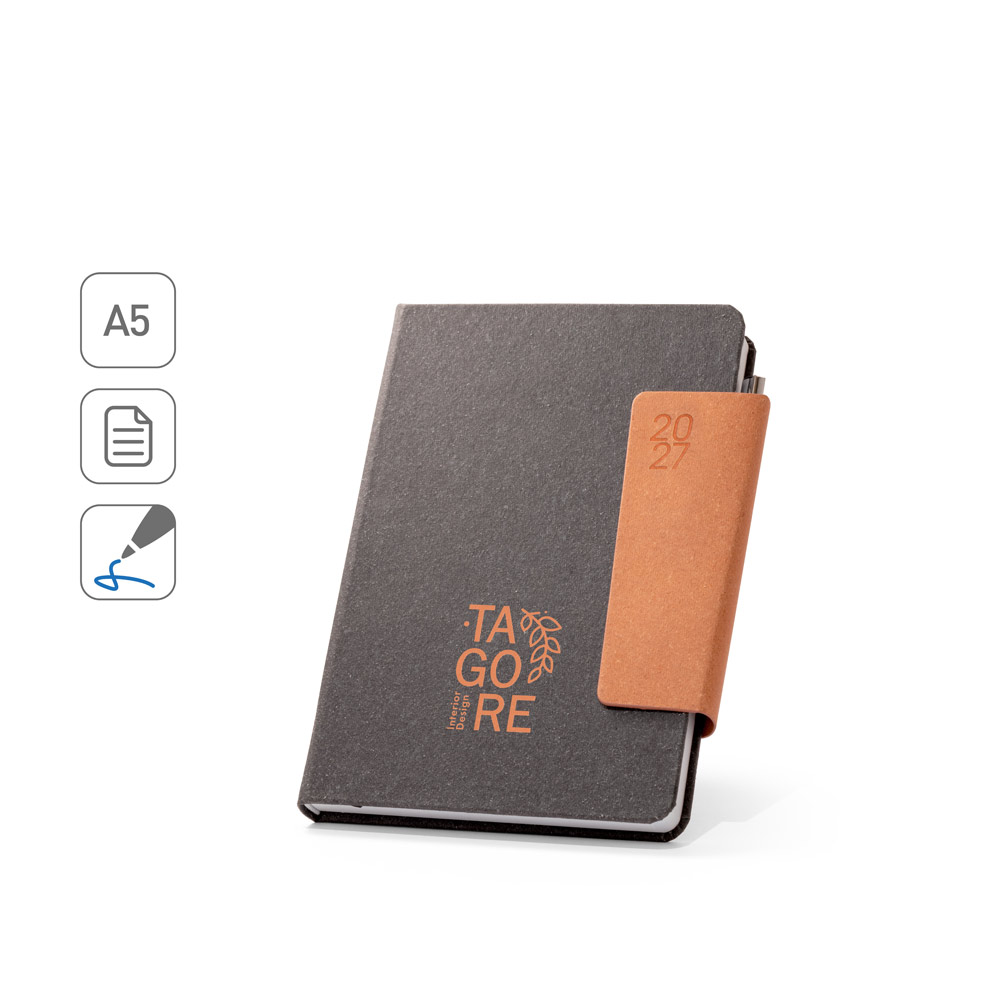 Agenda A5 personalizada em pele 58% reciclada