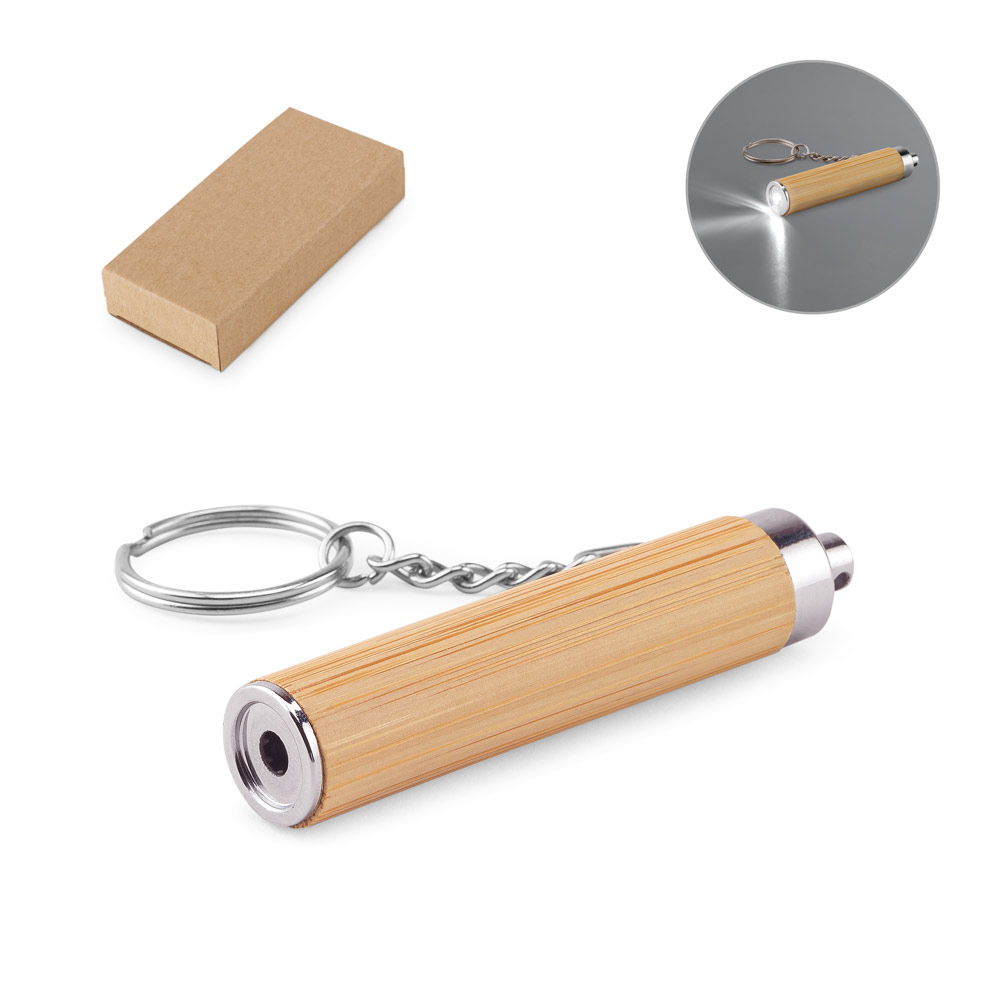 Chaveiro LED Personalizado em Bambu