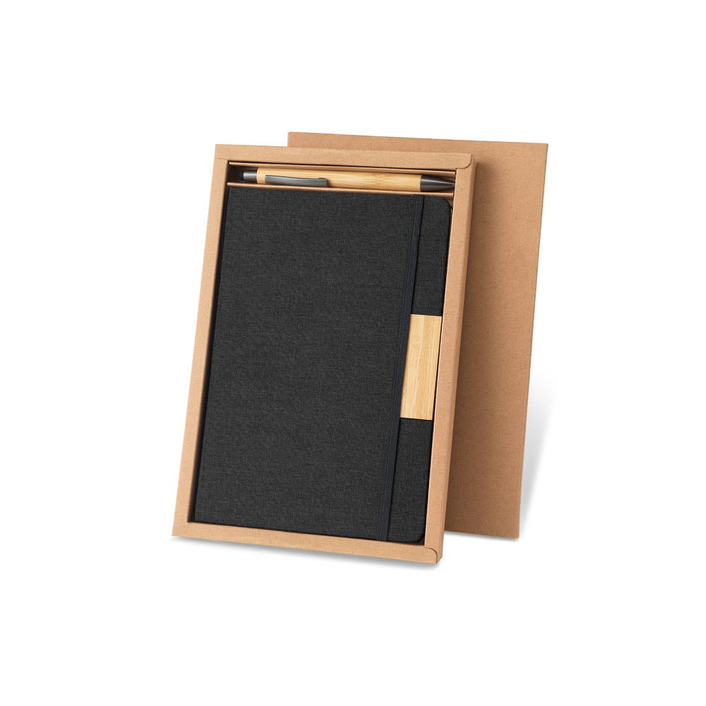 Kit Brinde Caderno A5 com Caneta Bambu