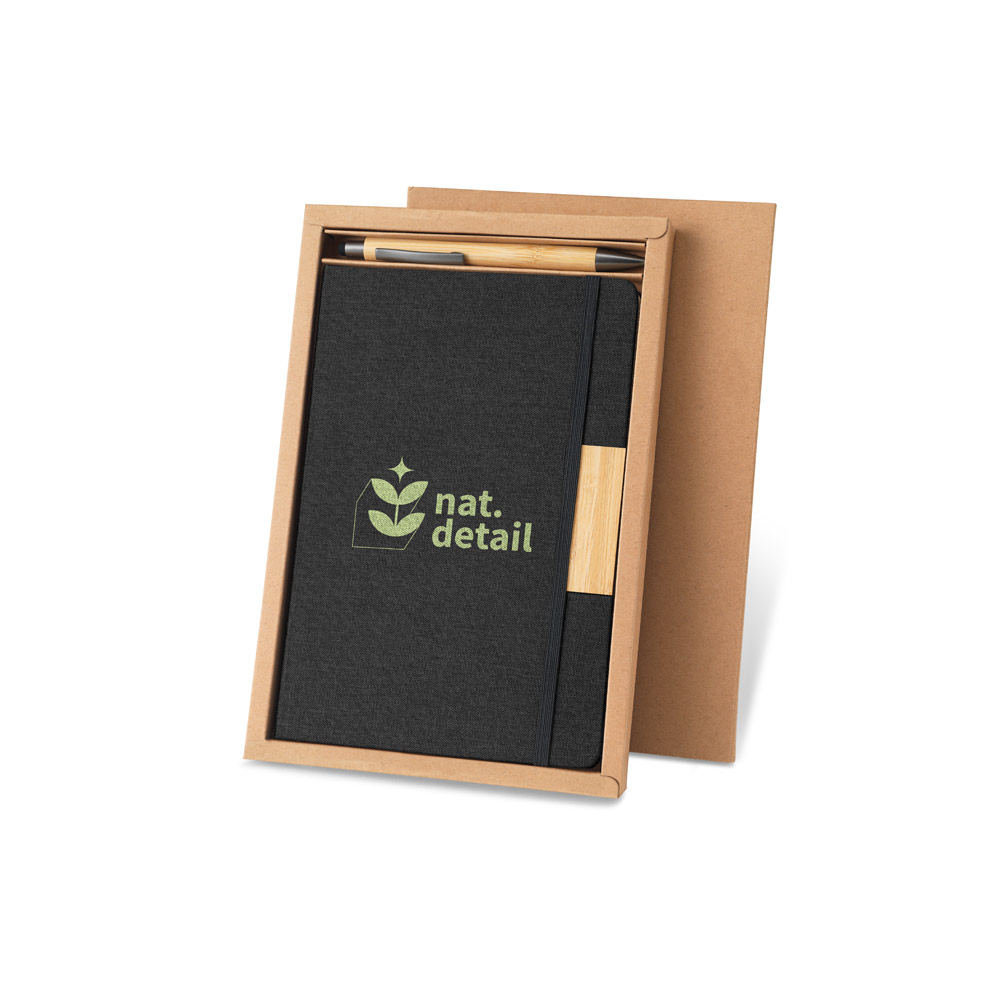 Kit Brinde Caderno A5 com Caneta Bambu