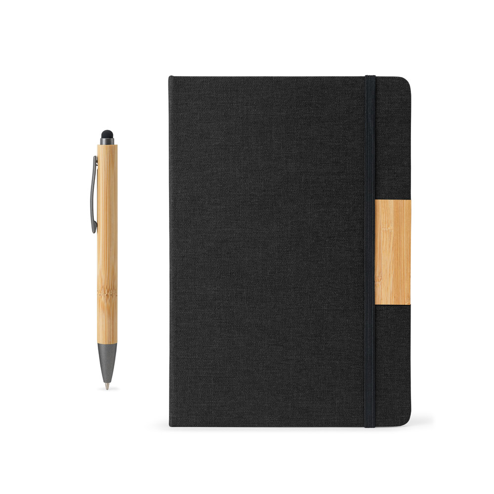Kit Brinde Caderno A5 com Caneta Bambu