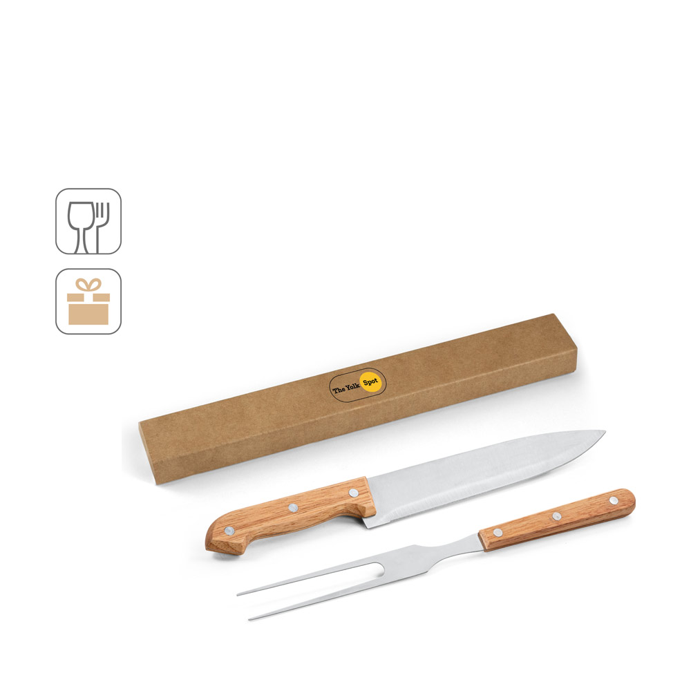 Kit Churrasco em Aço Inox e Bambu para Brindes