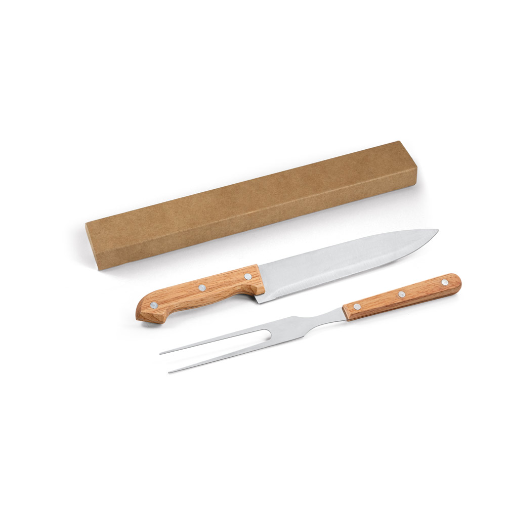 Kit Churrasco em Aço Inox e Bambu para Brindes
