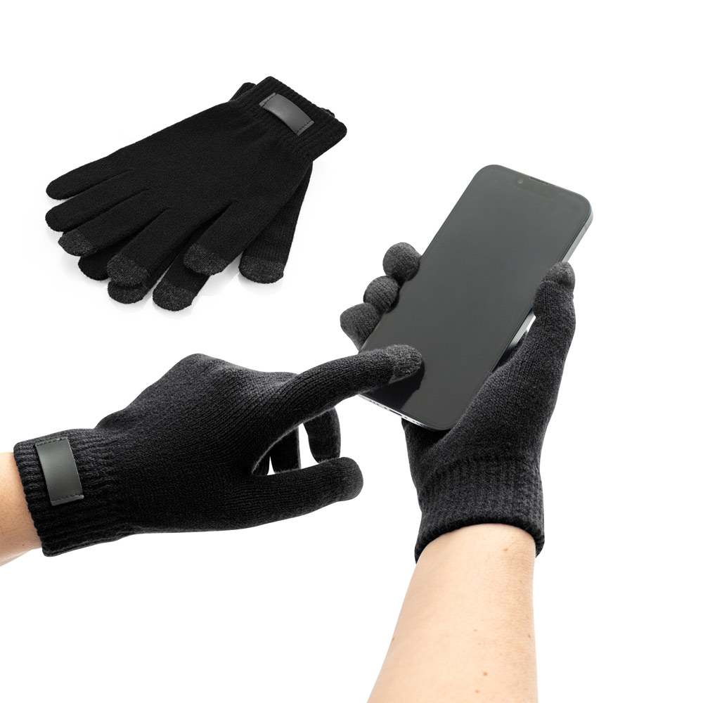 Luvas Touch Screen Personalizadas em Poliéster Reciclado