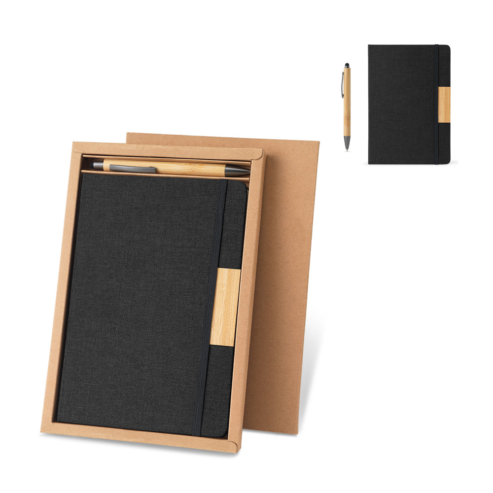 Kit Brinde Caderno A5 com Caneta Bambu