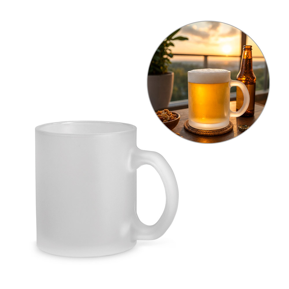 Caneca de Vidro Fosco Personalizada