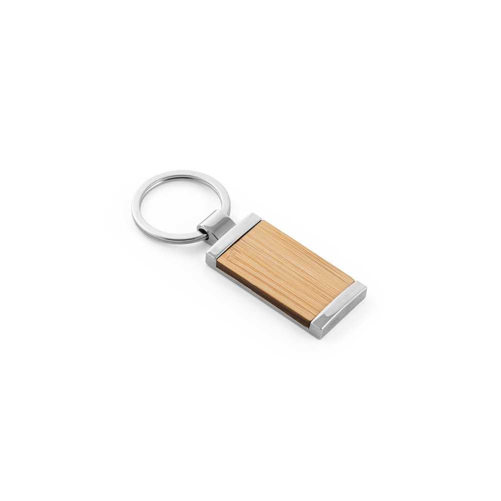 Chaveiro Retangular Personalizado em Bambu e Metal