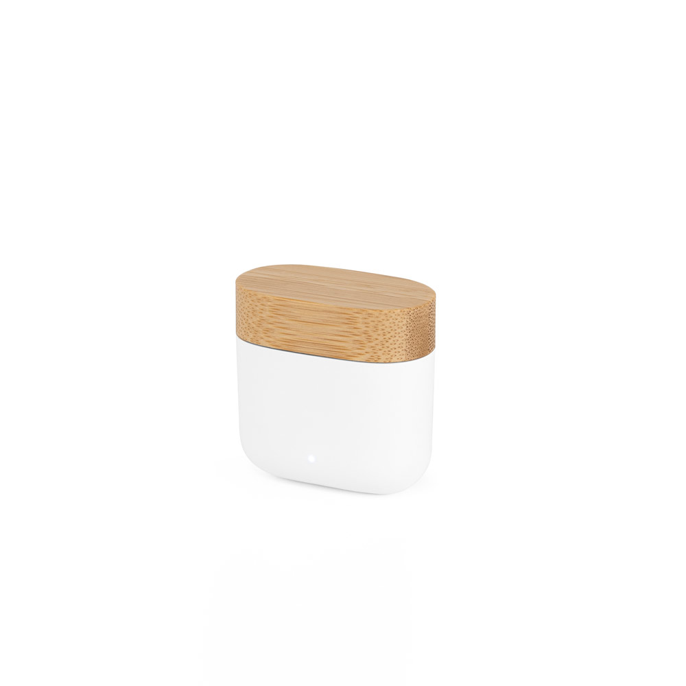 Fones de Ouvido Wireless Personalizados em ABS Reciclado e Bambu