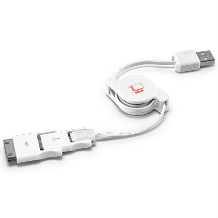 Cabo USB Retrátil 3 em 1 para Brindes