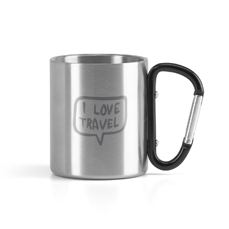 Caneca de Metal com Mosquetão Personalizada