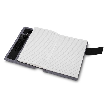 Caderno de Anotações com Power Bank 4.000 mAh