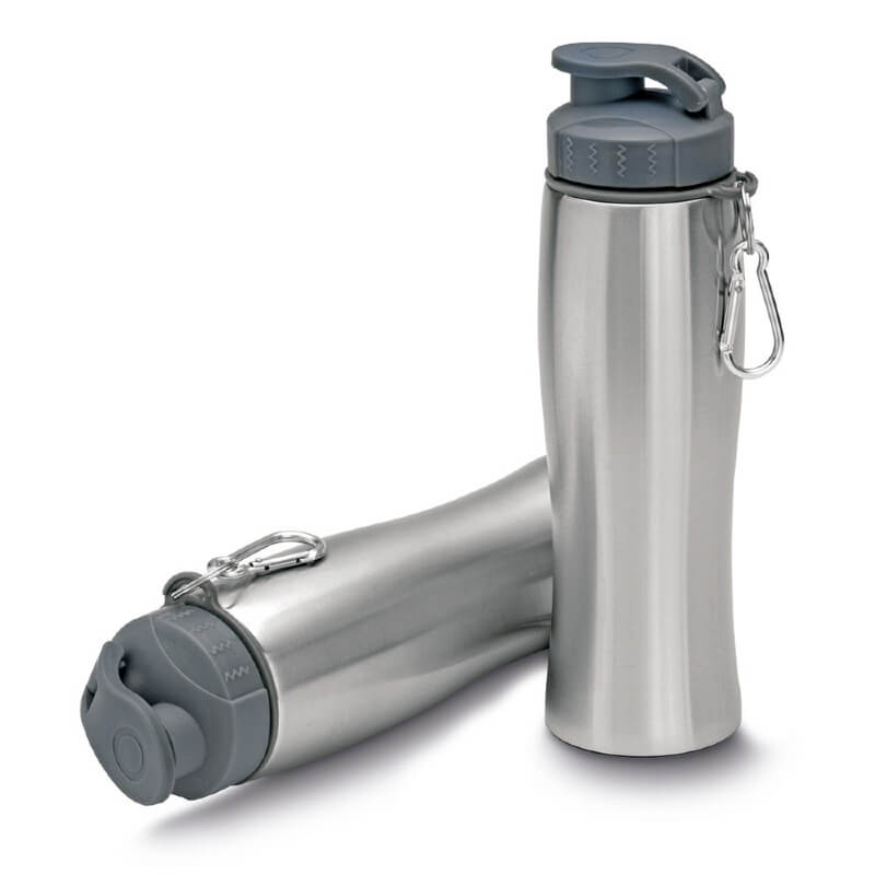 Garrafa de Aço Inox 750 ml mais Mosquetão Personalizado