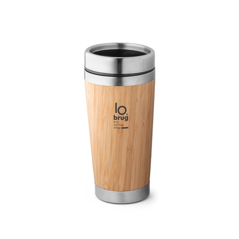 Copo Personalizado de Bambu e Aço Inox 500 ml.